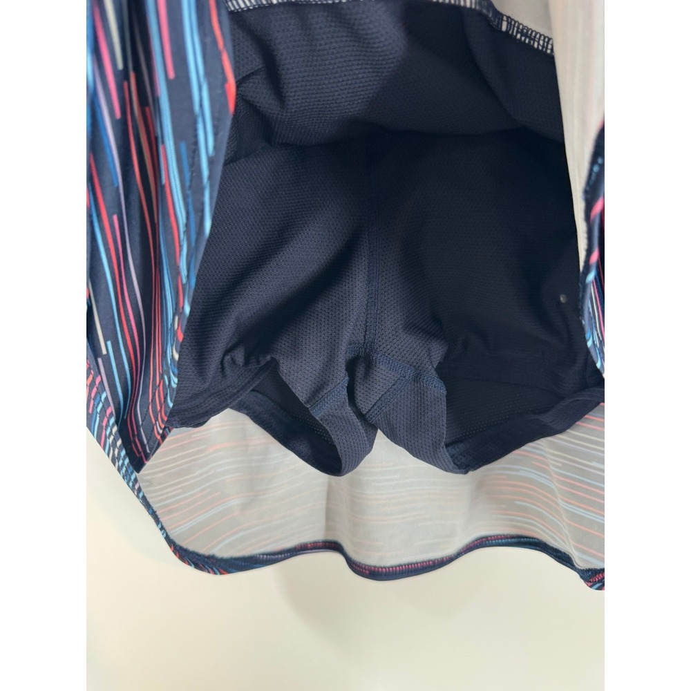 Athleta Women's Striped Athletic Spacedye Swagger Skort XS Navy Pink Blue Coral - Picture 7 of 7